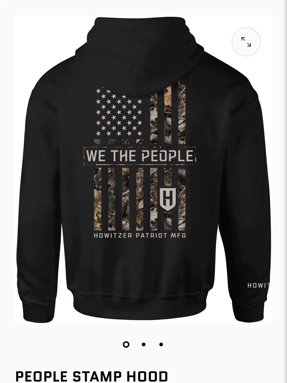 Howitzer Patriot MFG "We The People" Black Camo American Flag Hoodie